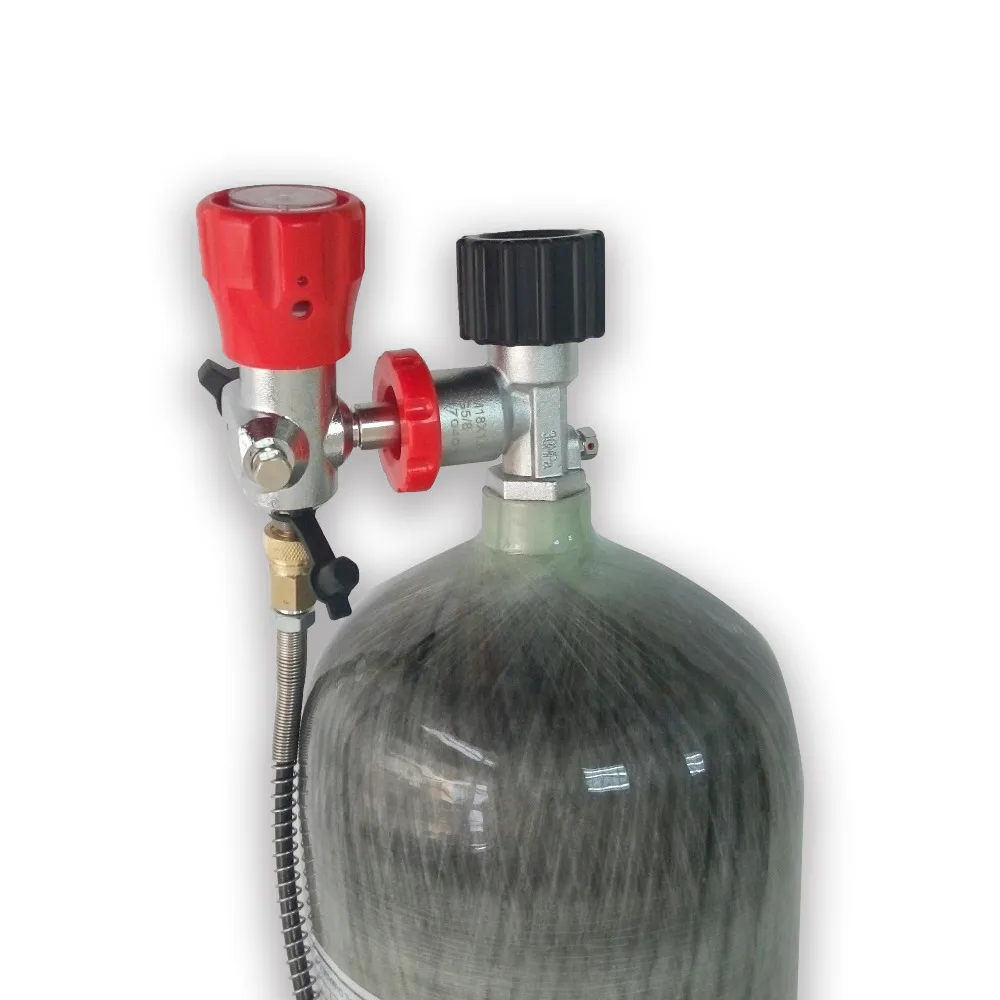 AC109100 Refill Whole Set 9L 4500Psi 300Bar Carbon Fiber Cylinder + Gauge Valve+Filling Station With Hose + Protect Cup