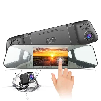 

Car Camera 1080P 4.3 "LCD Dash Cam Touch Screen with 170 Wide Angle Rearview Mirror Cam