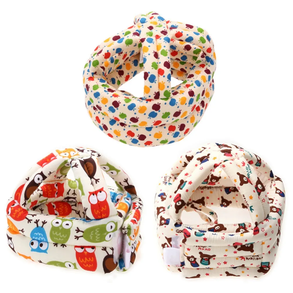 Baby Kids Adjustable Warm Cap No Bumps Safety Helmet Headguard Hats Soft Cotton Baby Care Cap