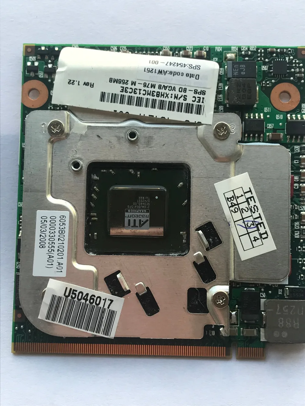 

454247-001 for hp 8510p 8510w VGA VIDEO Graphics card board 216mjbka15fg