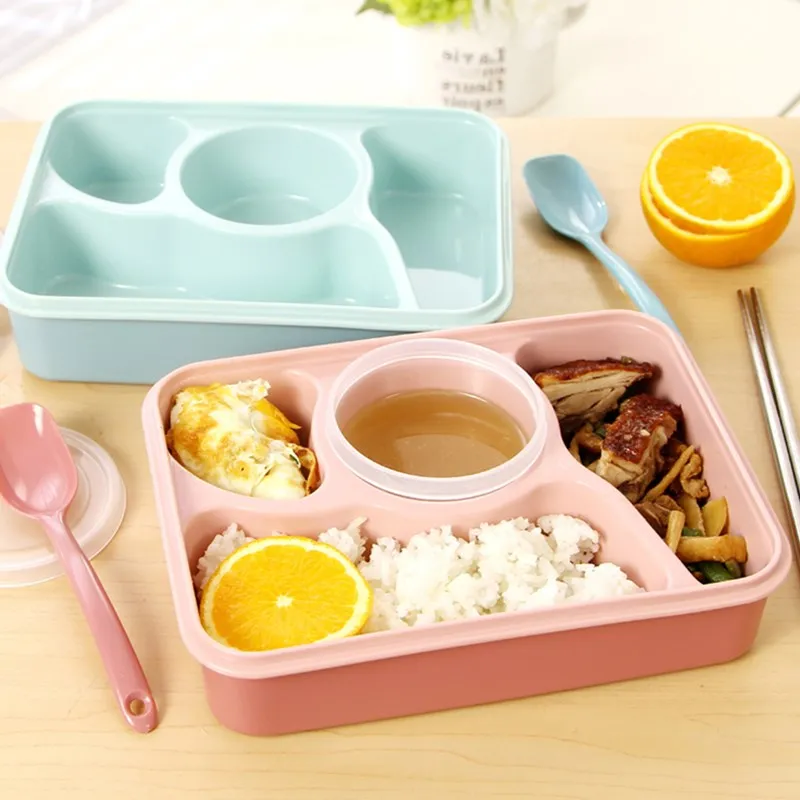 

MICCK 1000ml PP Lunch Box Eco-Friendly Food Container With Soup Bowl Leakproof Eco-friendly Bento Box Microwavable Office School