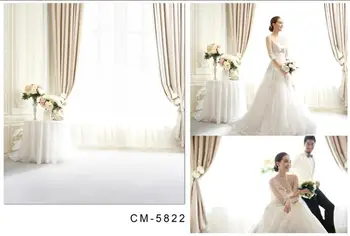 

New arrival white curtain indoor Window photo backdrop High-grade Vinyl cloth Computer printed wedding photo studio background
