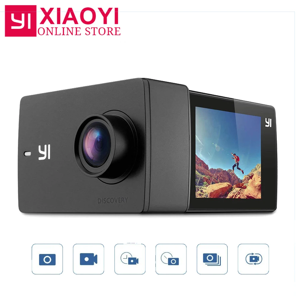 

YI Discovery Action Camera 4K 20fps Sports Camera 8MP 16MP with 2.0 Touchscreen Built-in Wi-Fi 150 Degree Ultra Wide Angle