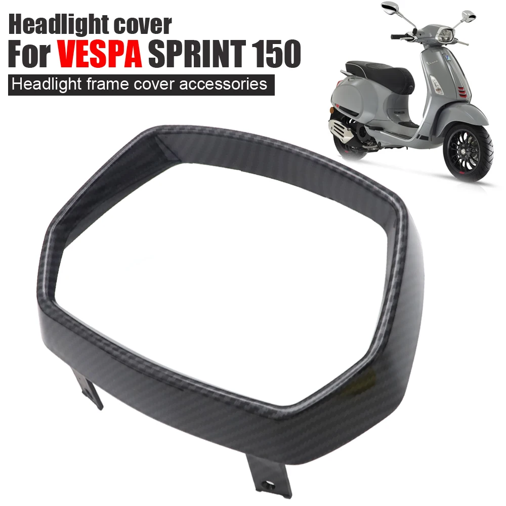 Carbon Fiber Style Yctze Headlight Guard Cover,Motorcycle Headlamp Bezel Protection ABS Fit for VESPA Sprint 125/150 2017-2020 Carbon Fiber Style Yctze Headlight Guard Cover,Motorcycle Headlamp Bezel Protection ABS Fit for VESPA Sprint 125/150 2017-2020