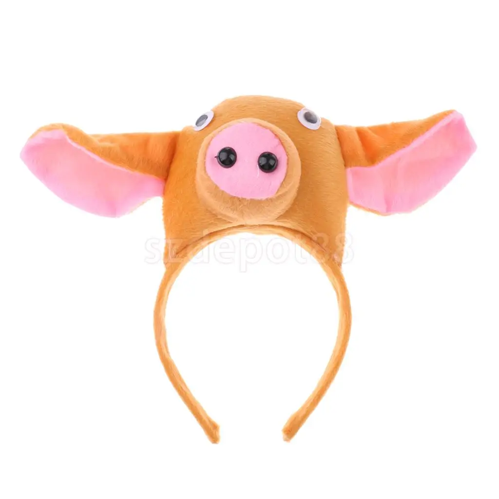 Kids Animal Pig Piggy Costume Kit Head Band Bow Tie Tail Set Fancy Dress