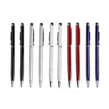 10 шт. 2 в 1 емкостный сенсорный Стилус с гелевыми чернилами Шариковая ручка для телефона планшета