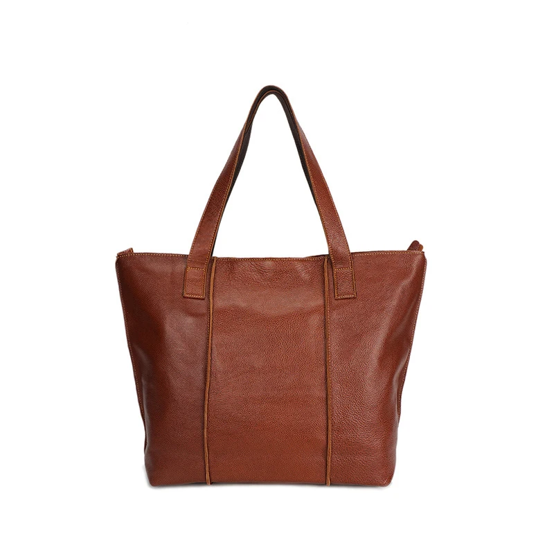 Femmes Solide Main Véritable Bandoulière Marron Fourre tout Sac Peau De En Vache À Grand Nouveau Mode Cuir xHOFt4E