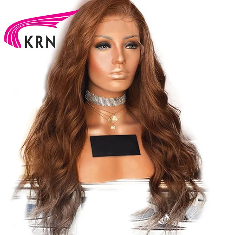 KRN Ombre Pre Plucked Lace Front Human Hair Wigs With Baby Hair Bleached Knots Body Wave Remy