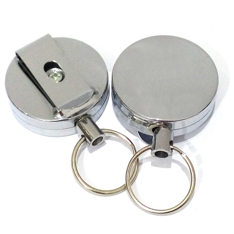 

2 pcs Fly Fishing Retractable Zinger Reel Cord Retractor Stainless Steel Clip Tool