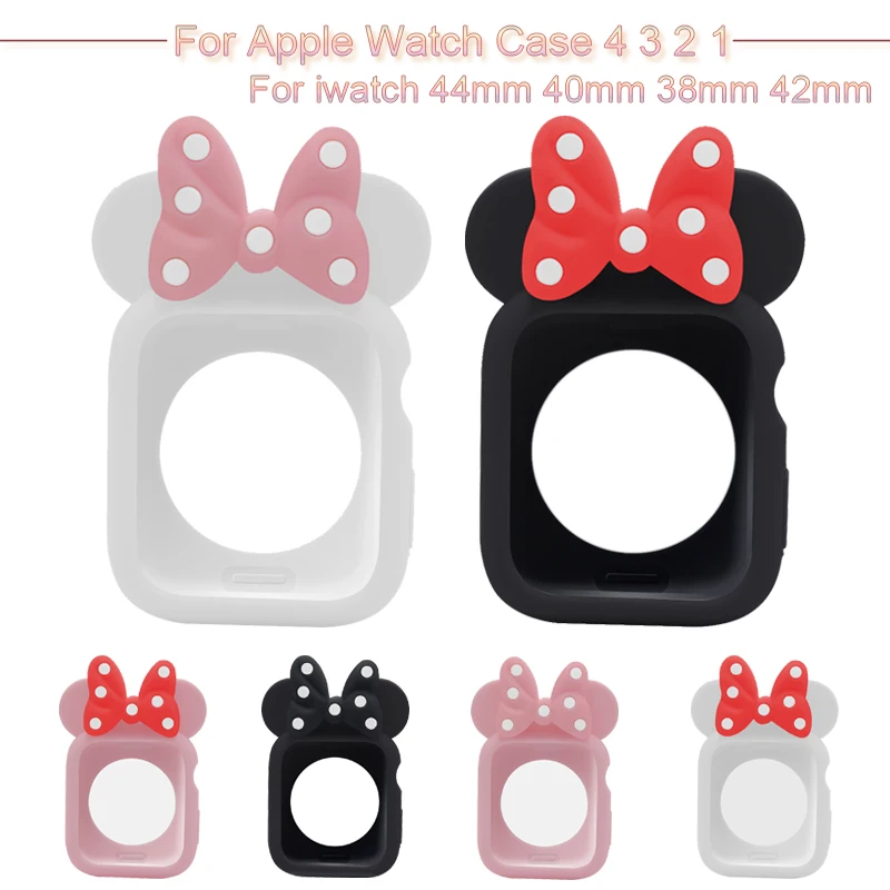 

Cute Cartoon Watch Case For Apple Watch 4 3 2 1 Soft TPU Shell For iwatch 44mm 40mm 38mm 42mm Minne Protective Cover Accessories