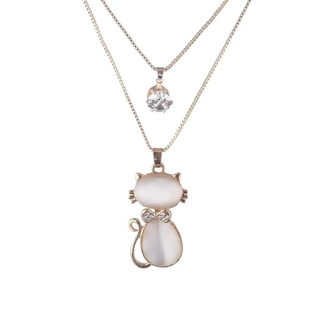 MINHIN, модное дизайнерское ожерелье с кошкой для женщин, серебряная цепочка, длинное ожерелье, цепочки для свитера, новые ювелирные изделия - Окраска металла: 819