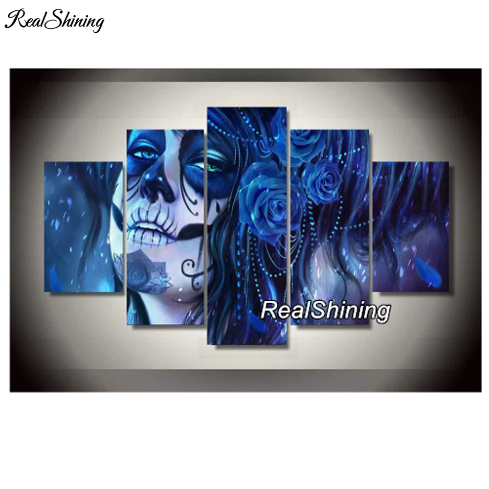 

REALSHINING Dead Face Rose 5d Diamond Painting Cross Stitch Needlework Full Square Mosaic diy Diamond Embroidery Handmade DM121