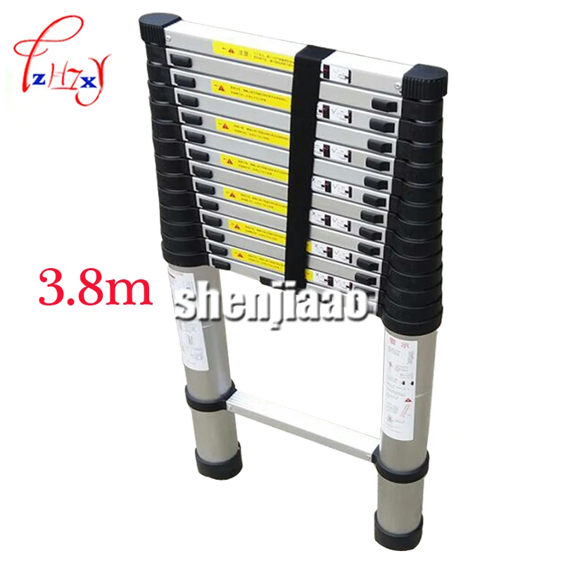 

Portable Telescopic Ladder With Board 3.8 M Thickening Aluminum Alloy Multipurpose Folding Stairs One Ladder Word 1PC
