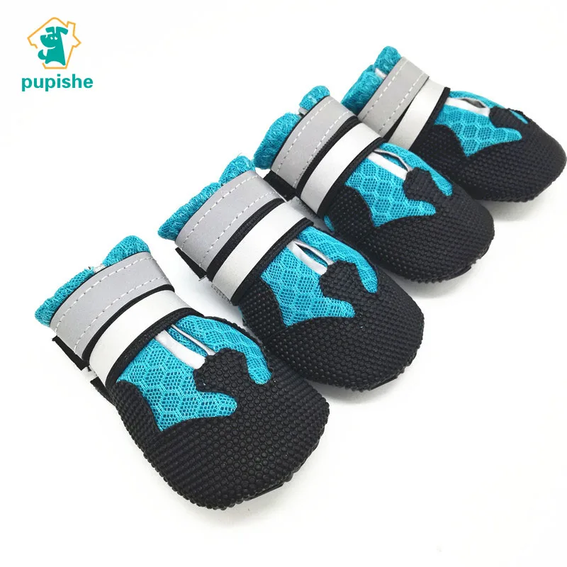 PUPISHE Summer Dog Shoes Breathable Soft Air Mesh Dog Boots for Medium