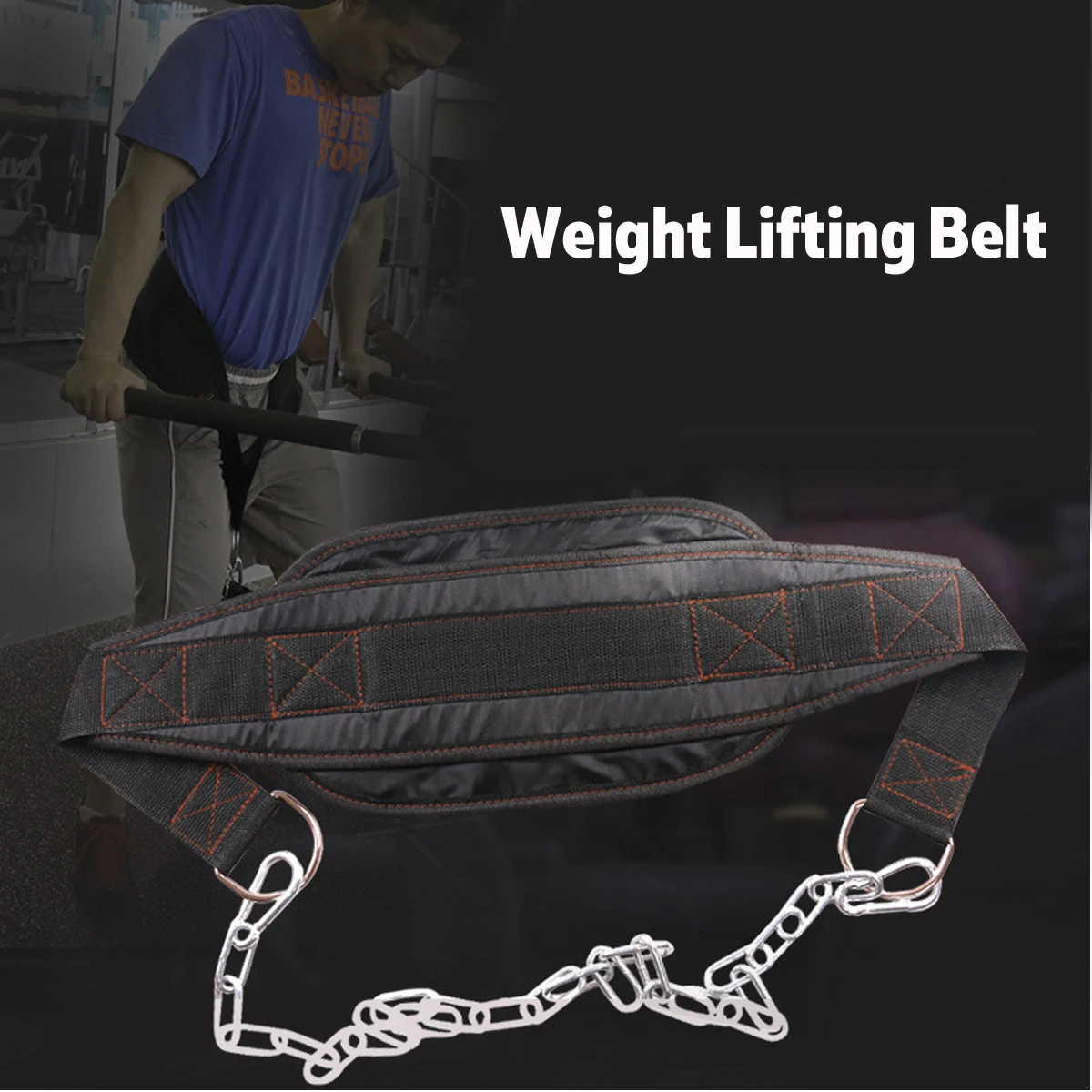 Fitness Equipment Weight Lifting Belt Gym Back Pull Up Chain Dipping Dip Body Building Workout Metal Chain Body