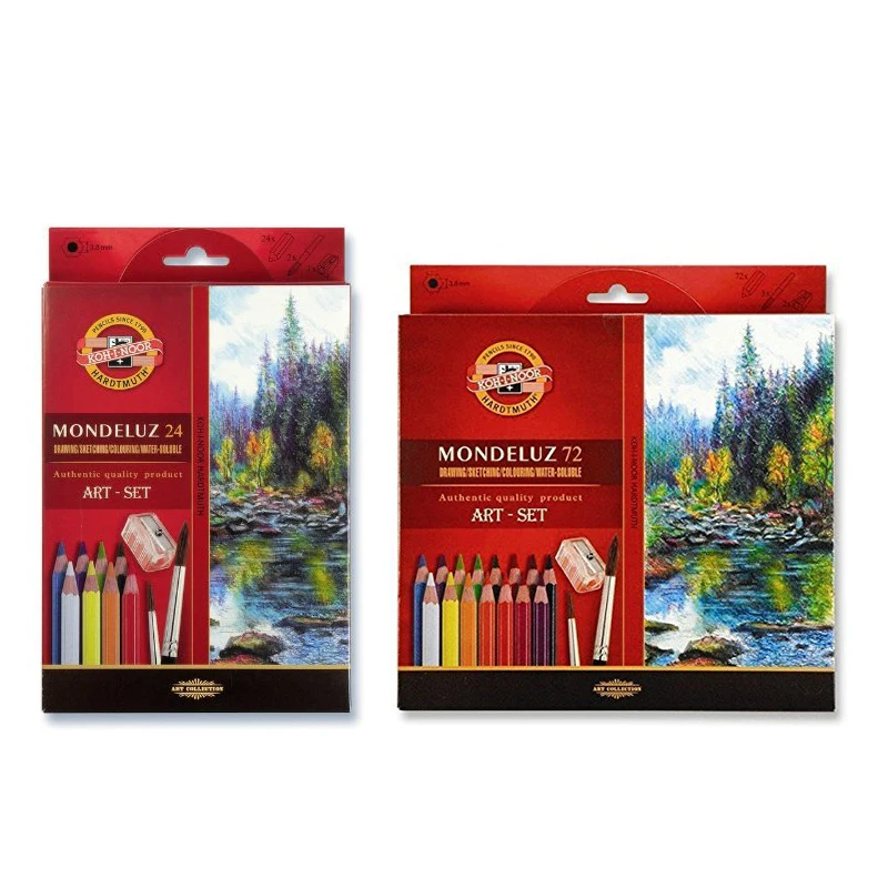 Günstig Koh i noor 24 36 48 72 Farben Aquarell Farbige Bleistifte Mondeluz Aquarell Zeichnung Bleistifte Set Für Zeichnung kunst Liefert