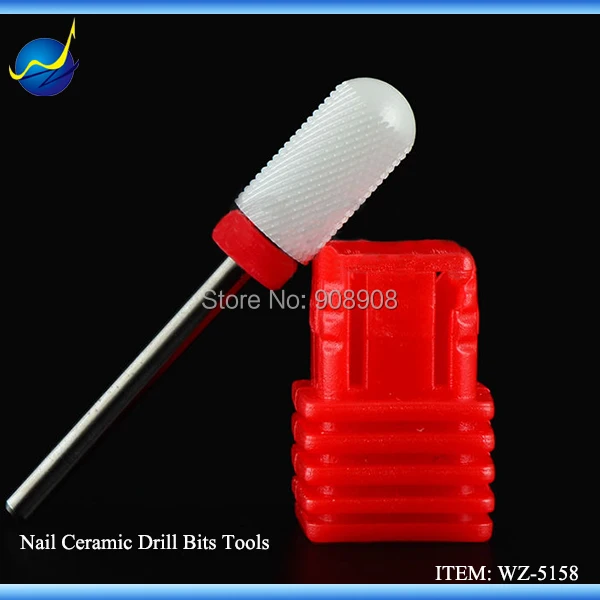 White Ceramic Nail File Drill Bit Beauty Care Manicure Pedicure