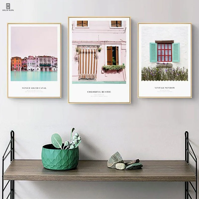 

The Beautiful Venetian Canal City Landscape Of The Buildings Reflecting On The River Pictures On Canvas Home Decor Wall Painting