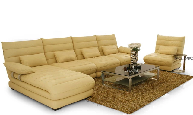 Luxury Pearlescent leather European style Sofa Multi