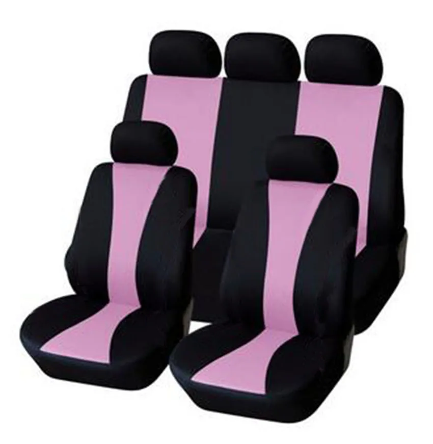 Хит, брендовый чехол из полиэстера для автомобильного сиденья, универсальный, подходит для стайлинга автомобилей, чехлы для сидений, защита для Toyota, Lada, Honda, Ford, Opel, Kia - Название цвета: 9pcs pink