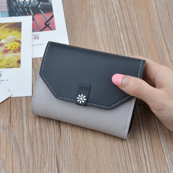 

Geometric Envelope Designer Flower Pattern Ladies Wallet Small Women Wallet Card Holder Slim Purse Wholesale Girl Gift