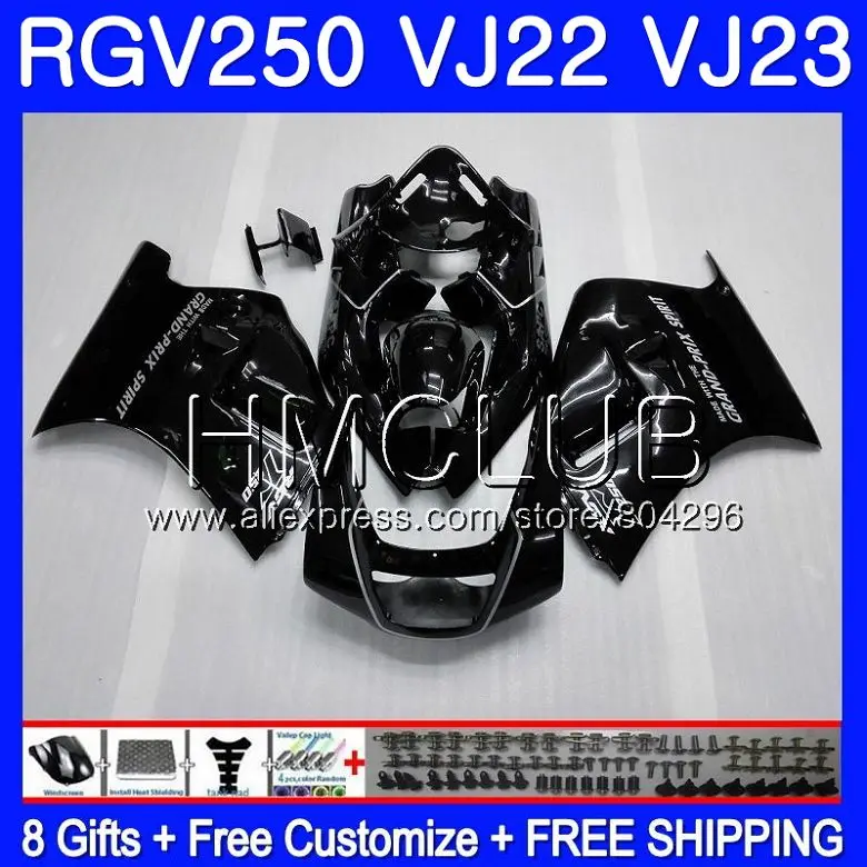 

Gloss black Body For SUZUKI VJ22 RGV250 88 94 95 96 97 98 38HM.1 RGV-250 VJ23 21 RGV 250 1988 1994 1995 1996 1997 1998 Fairing