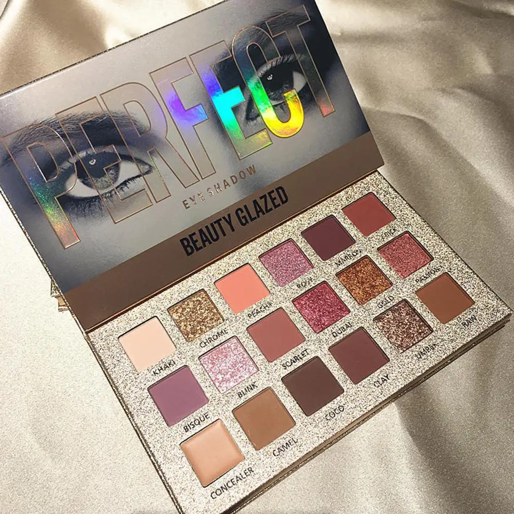 

Beauty Glazed 18 Color Nude Shining Eyeshadow Palette Makeup Glitter Pigment Smoky Eye Shadow Pallete Waterproof Shimmer Matte