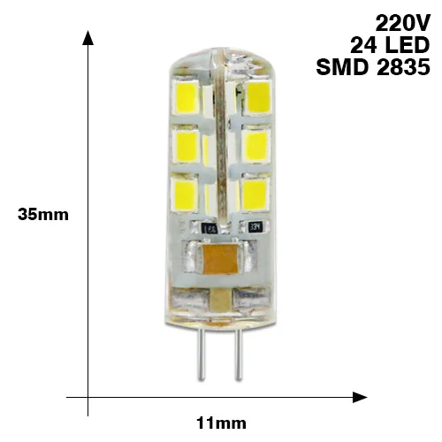 6 шт. лампада светодиодный G4 Лампа 220V 1 Вт 3 Вт AC/DC 12V G4 светодиодный лампы SMD3014 2835 24 48 64 104L заменить 10 Вт 30 Вт галогенная лампа светильник 360 Угол луча - Испускаемый цвет: G4 220V 2835 24L