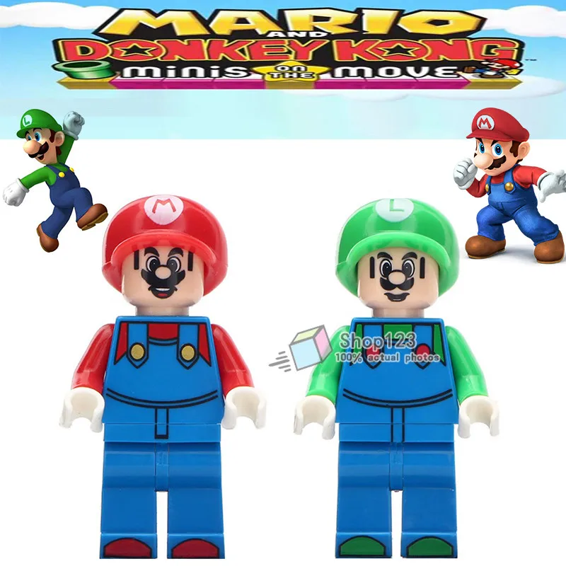 

Single Sale Super Mario Bros Luigi Stitch Gizmo Stay Puft Action Figures Building Blocks Gift Toys For Children
