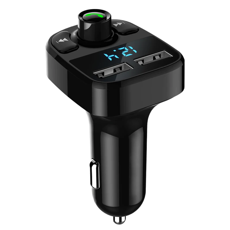 

WhatsKey Bluetooth Car Kit FM Transmitter Handfree Car MP3 Audio Player Voltage Detection Noise Cancellation Dual USB Car Charge