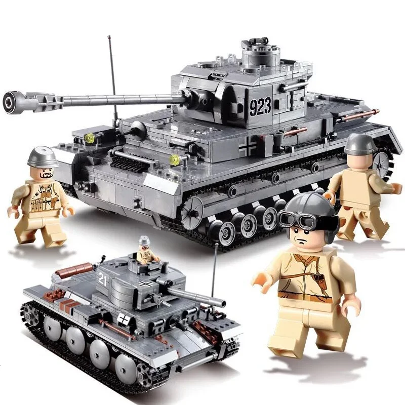 

NEW Large Panzer IV Tank Building Blocks DIY Bricks Set Educational Toys For Children City Military Legoes Tank