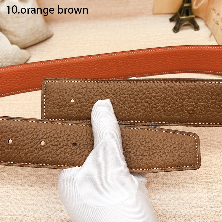 

2019 WITHOUT BUCKLE ciartuar design unisex for 3.8cm 4.0cm two side jeans quality men belt cowskin genuine leather free shipping