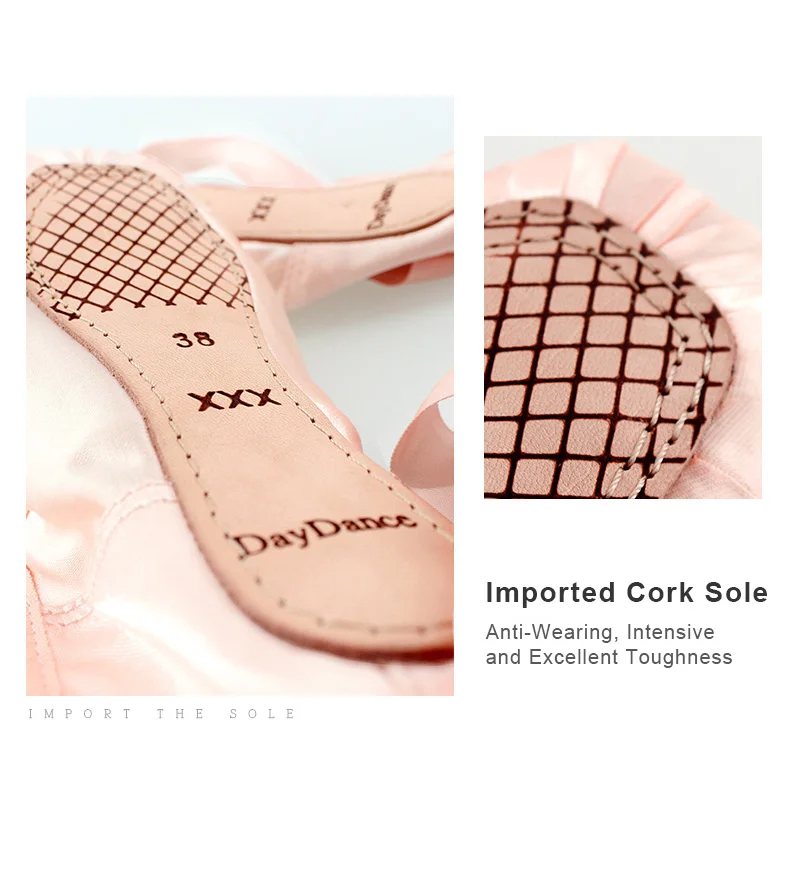 Women Ballet Pointe Shoes Professional Girls Satin Pink Ballerina Shoes