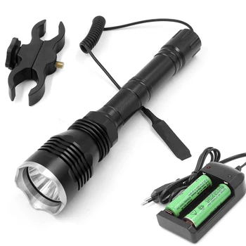 

500Meters Long Range Light Manta Ray 802 Cree XM-L2 U3-1A LED Hunting Flashlight +Remote Switch+Gun Mount+Charger+18650 battery