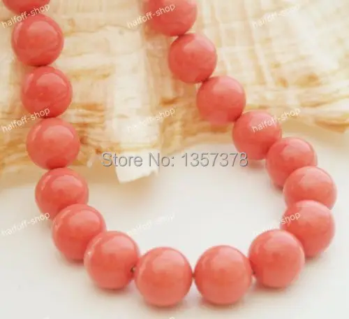 

free shipping 0082 new 12mm Pink color shell Pearl round Loose Beads 15" 4pc