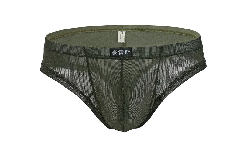 Sexy Men Underwear Mesh Transparent Briefs Bulge Comfy Underwear Pants Breathable Short Briefs Sexy Jockstrap Cuecas Briefs