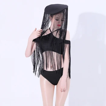 

Jazz Dance Costume Women Sexy Nightclub Singers Rave Clothes Pole Dance Performance Clothing DJ DS Gogo Stage Wear Tassel DL3072