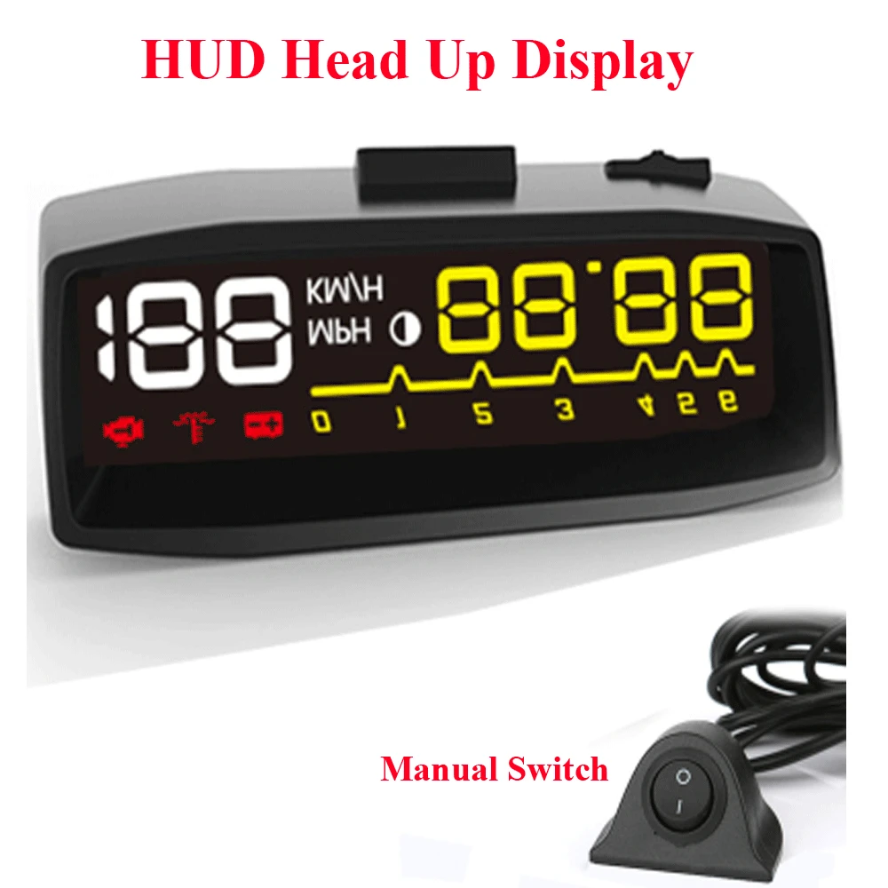 Автомобильный проектор OBDII EUOBD HUD OBD2 4F с автоматическим дисплеем км/ч миль/ч