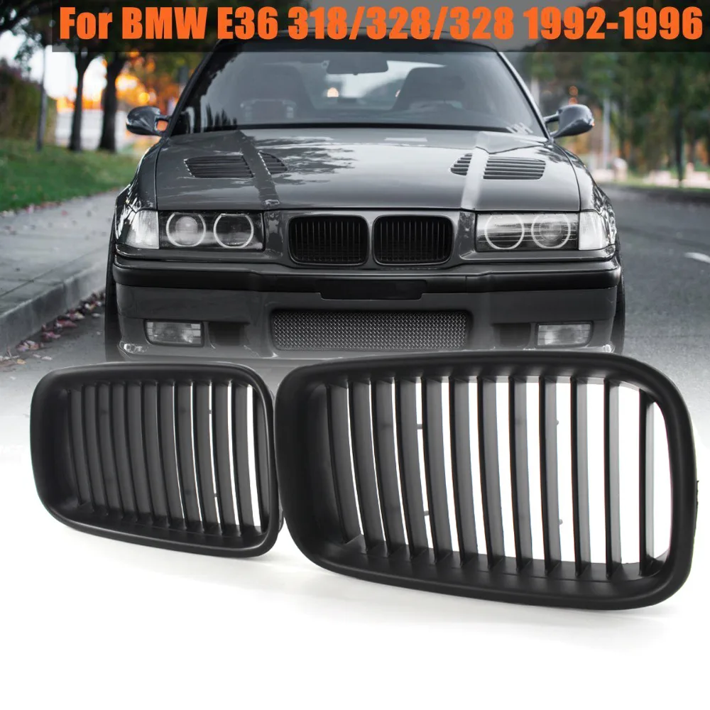 

For 1992-1996 BMW E36 318i 325i Front Matte Black Kidney Sport Hood Grill Grille