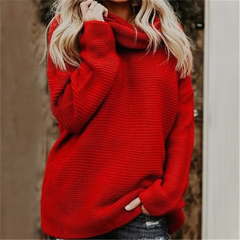 SVOKOR Sweaters Women Casual Turtleneck Keep Warm Solid Round Long Sleeve Thick Women Knitted Sweaters Pullovers 5 Colour Sweaters