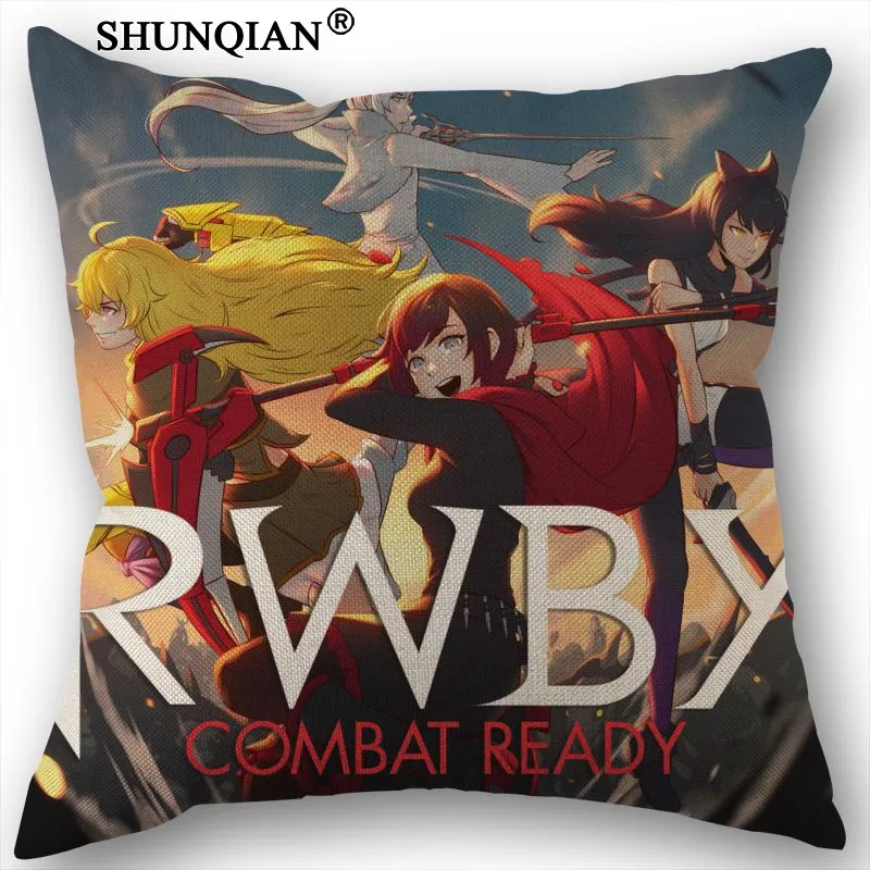 

Custom RWBY Ruby Cotton Linen Square Pillowcase Decorative Pillow Cases Cover Zippered 45x45cm one side