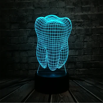 

New Cool 3D Tooth Teeth LED USB Lamp Atmosphere RGB Night Light Colorful Kids Toys Bedroom Desk Table Light as toy Dentis Decor