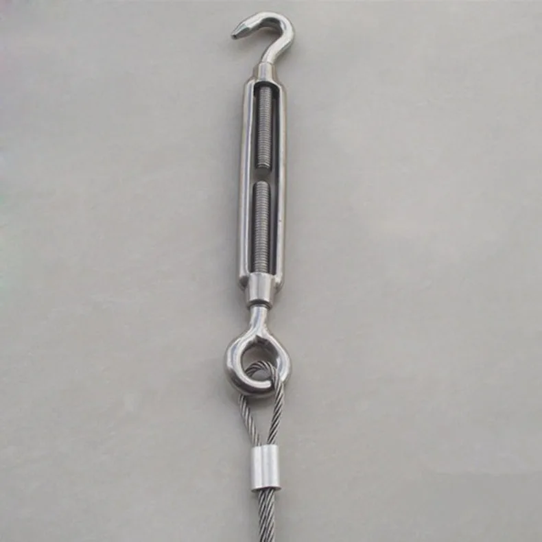 

304 Stainless Steel Hook & Eye Turnbuckle Wire Rope Tension PAK55