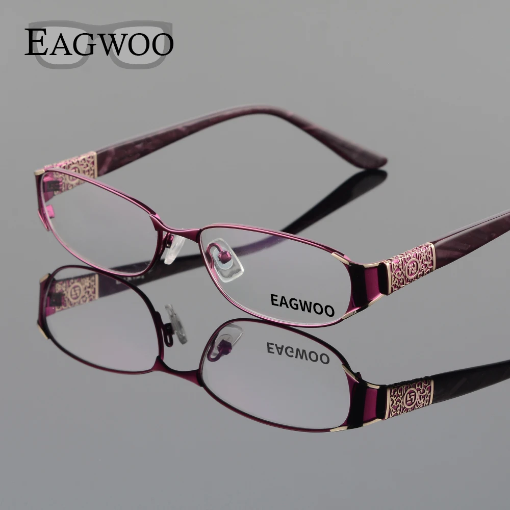 

EAGWOO Women Elegant Designed Eyeglasses Full Rim Optical Frame New Prescription Spectacle Plain Eye Glasses Plain Vision D9068
