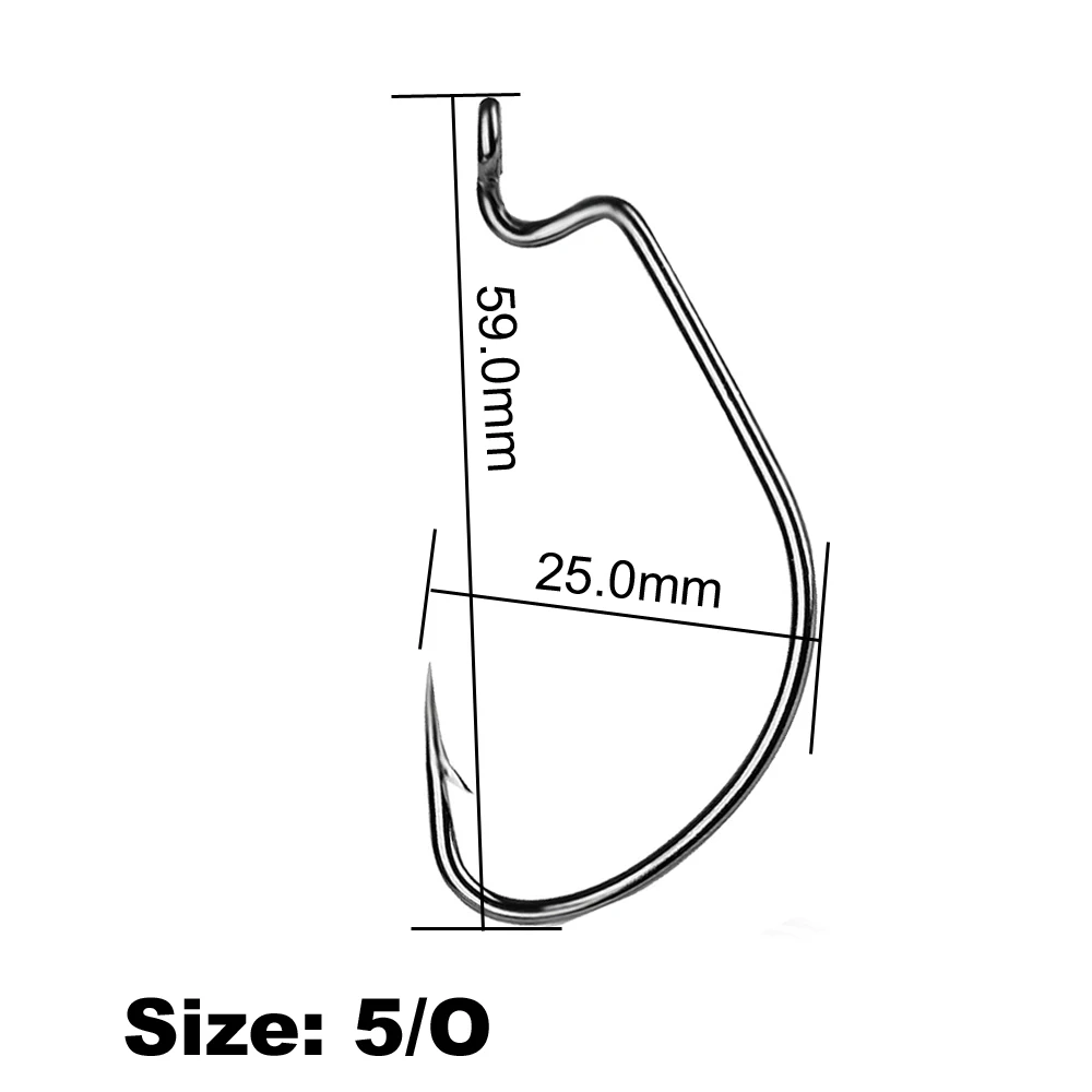 50 шт./лот Размер: 6#- 5/O углеродистая сталь рыболовный крючок бас большой Кривошип крючок джиггинг свинцовая головка колючая Кривошип крюк для мягкой приманки Fis - Цвет: 5O