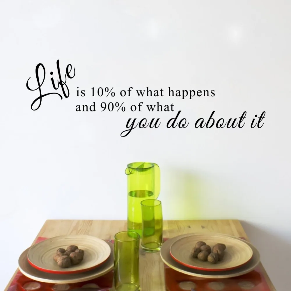

Life is 10% of What Happens Inspirational Quotes Vinyl Wall Stickers Art Home Decoration