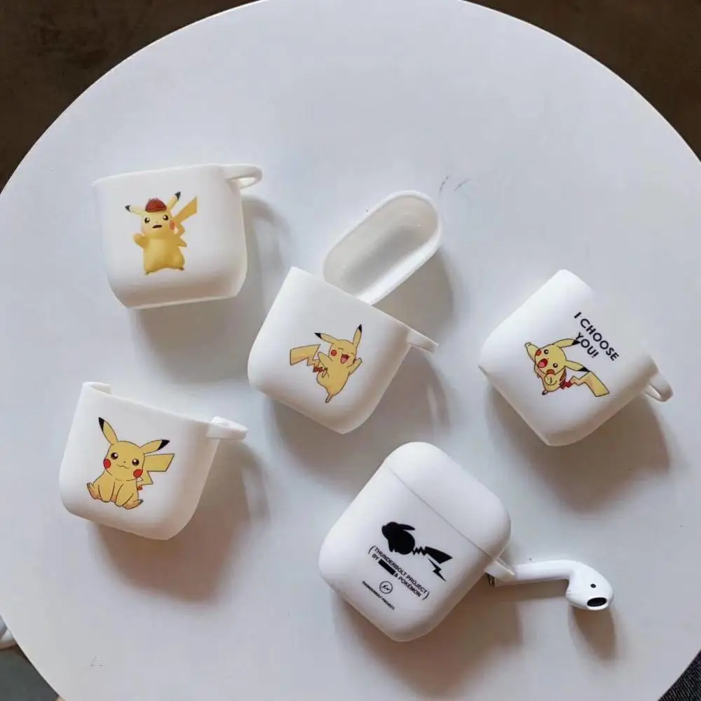 Air pods 2 Cartoon Pokemons Cute Funny Pikachue earphone Cover For Apple Airpods Wireless Bluetooth Headset Silicone Cases Funda