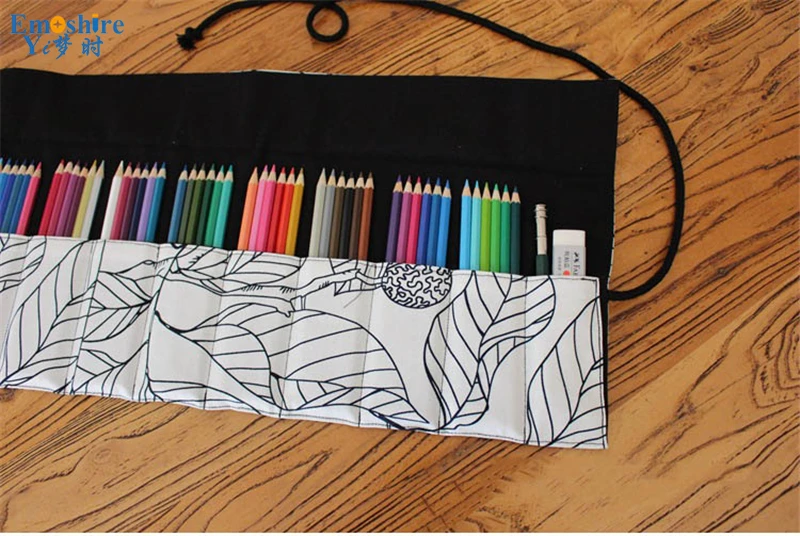 Emoshire Pencils cotton canvas cloth color lead pencil sketch student pen pen with large capacity pencil pencil case (2)