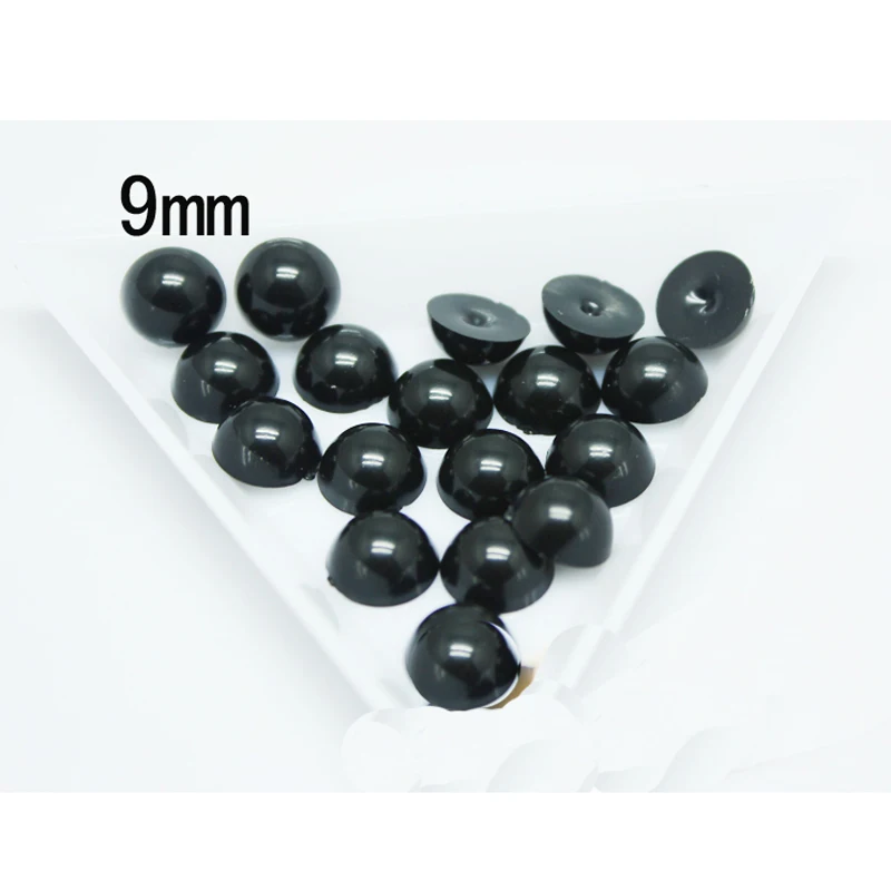 

9mm Half Black Pearl 130pcs ABS Flatbck Round Pearls in Diy Eyes