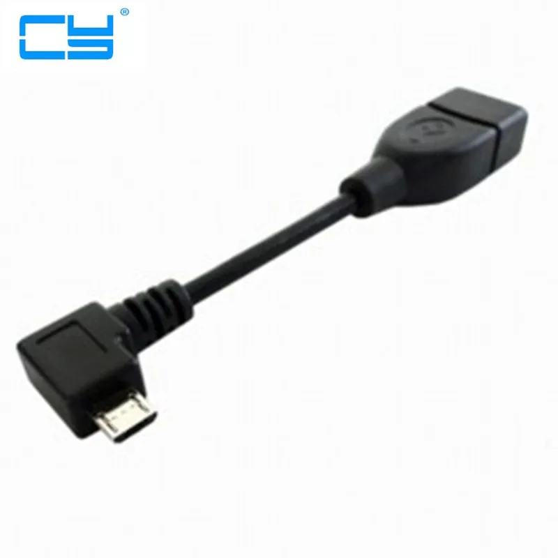Левый угловой микро USB хост OTG кабель для GPS MP3 MP4 PDA Мобильный телефон PMP Мышь